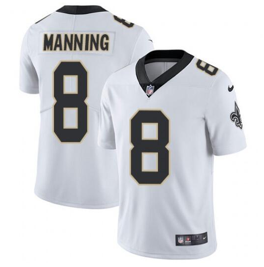 Men's New Orleans Saints Saints #8 Archie Manning 2021 White Vapor Untouchable Limited Stitched Jersey